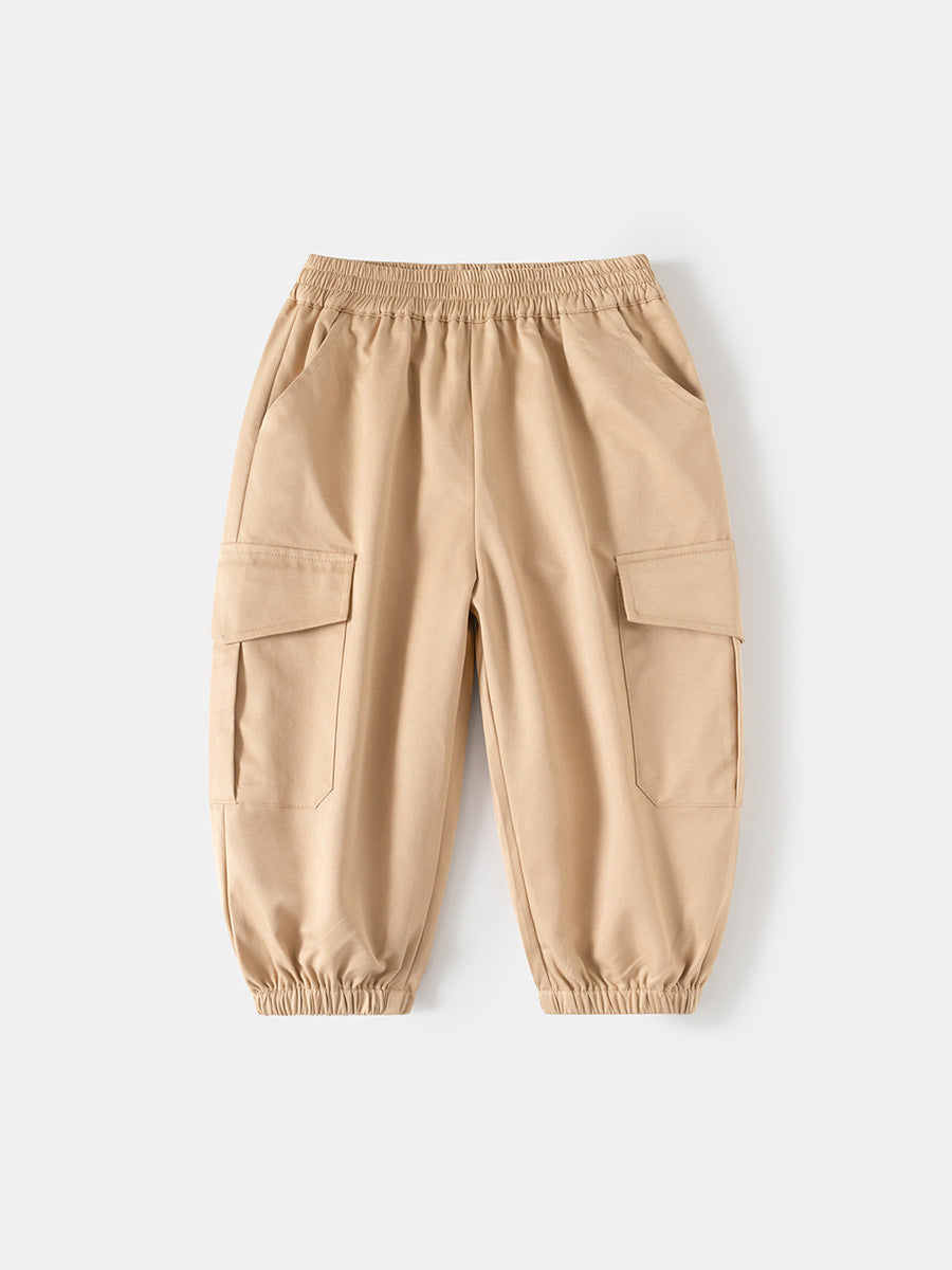 Korean Style Three-dimensional Double Pocket Casual Children's Pants