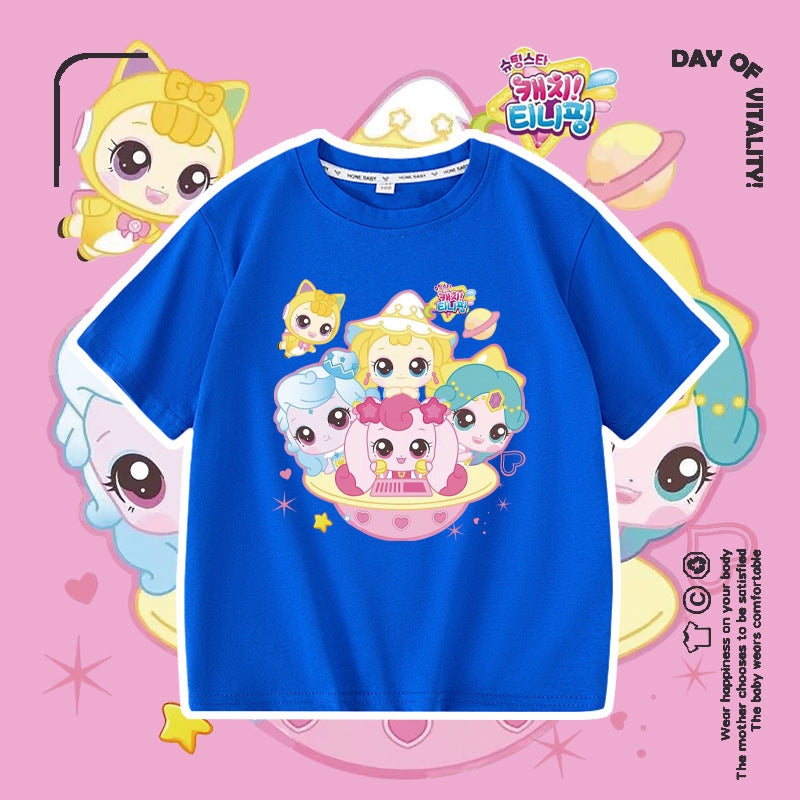 Wonderful Love Cute Short Sleeve Summer Fashionable Round Neck Cotton Children's T-shirt