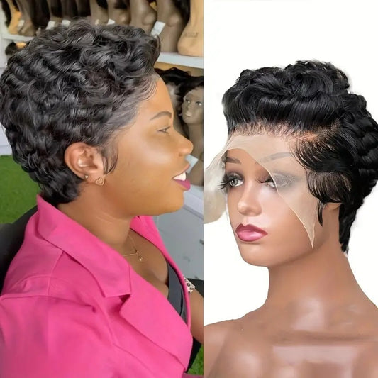 Fashion Super Head Cover African Front Wig Short Curly Hair