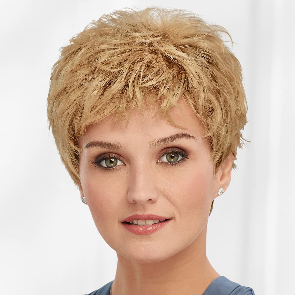 Women's Granny Grey Fluffy Natural Fashion Headgear Wig Short Curly Hair