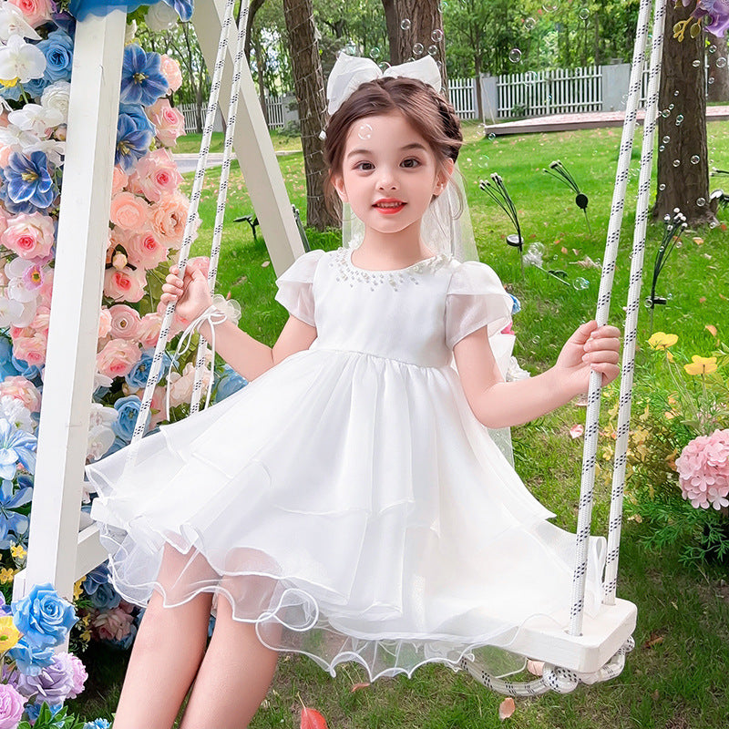 Children's Wedding Cake Pettiskirt Princess Birthday Host Light Children's Dress