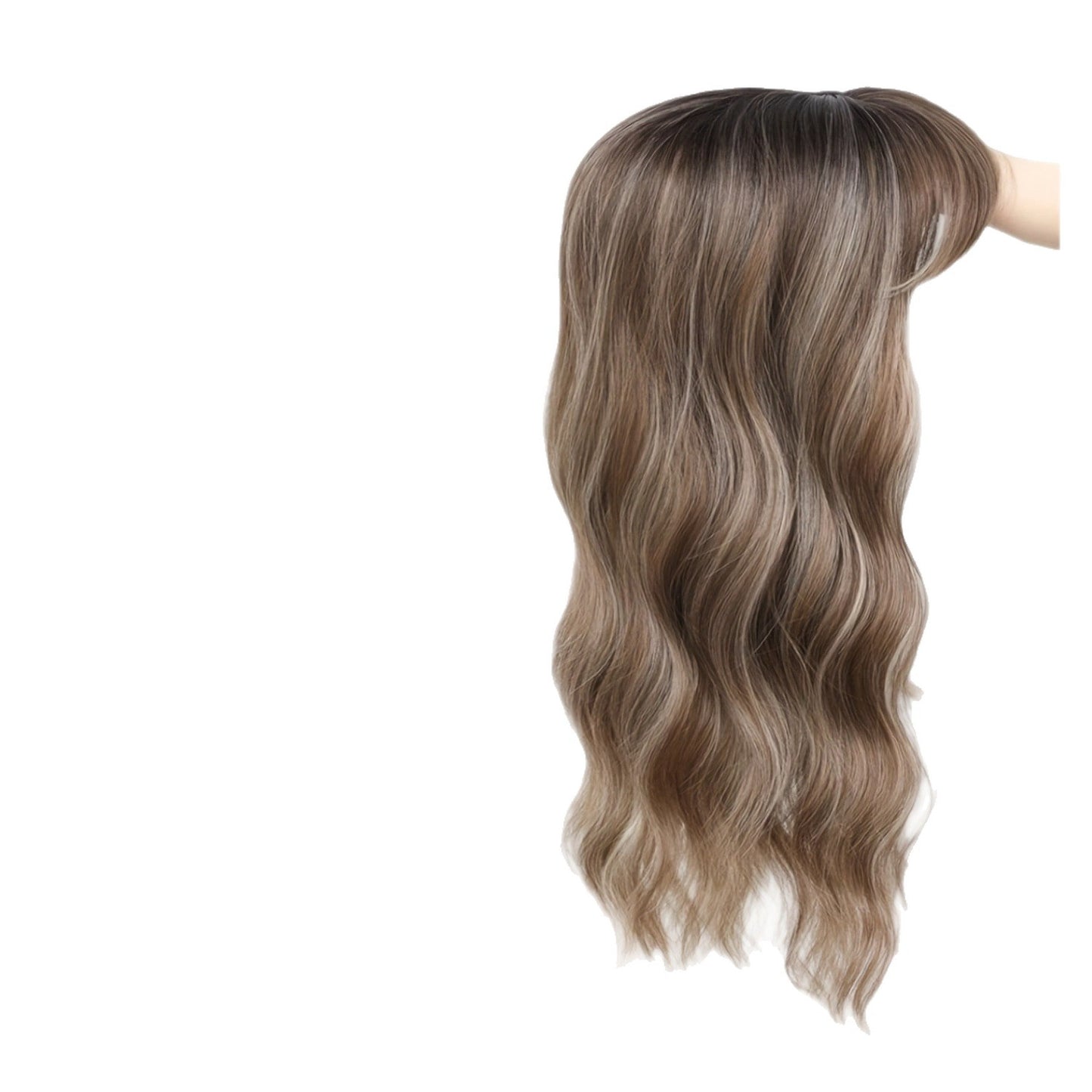 Need To Wear Hair Black Gold Gradient Female Straight Top Wig Long Curls