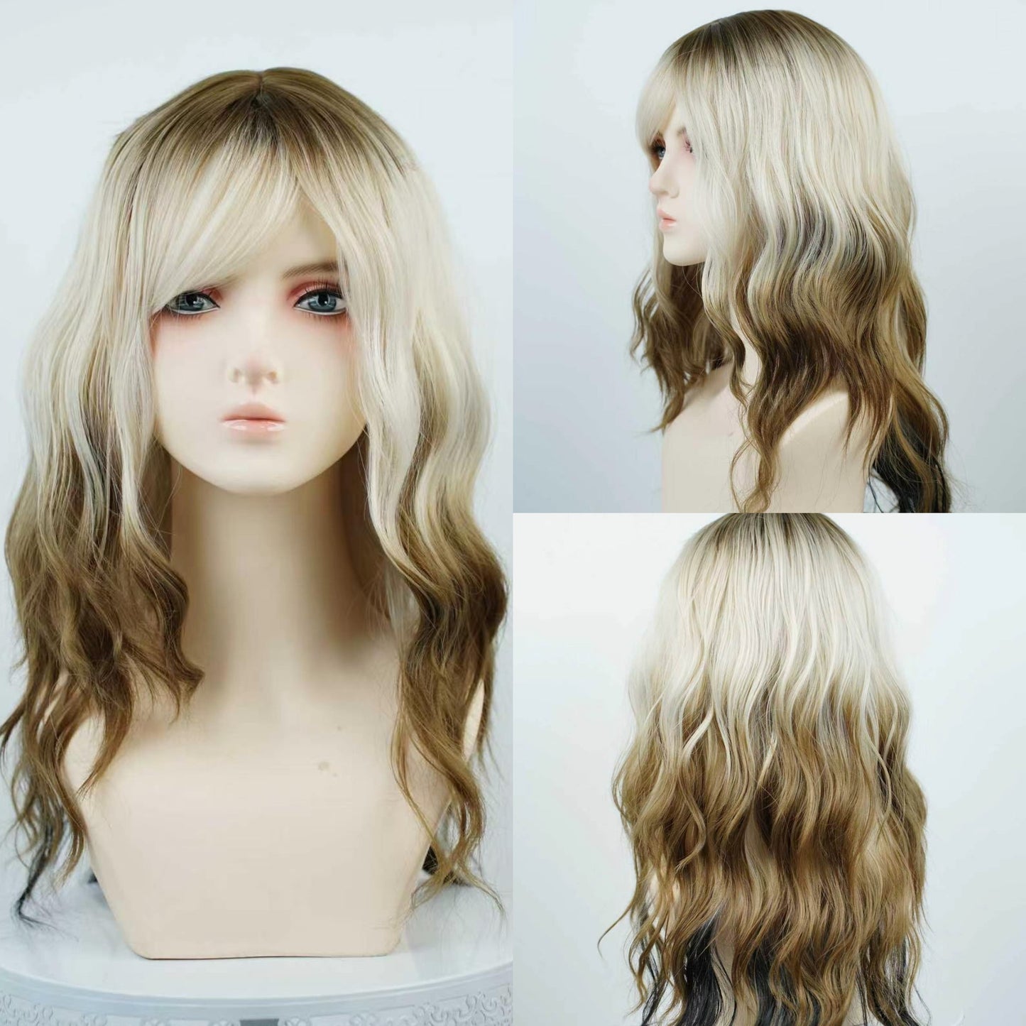 Bangs Dyed Water Ripple Long Curly Other Wig