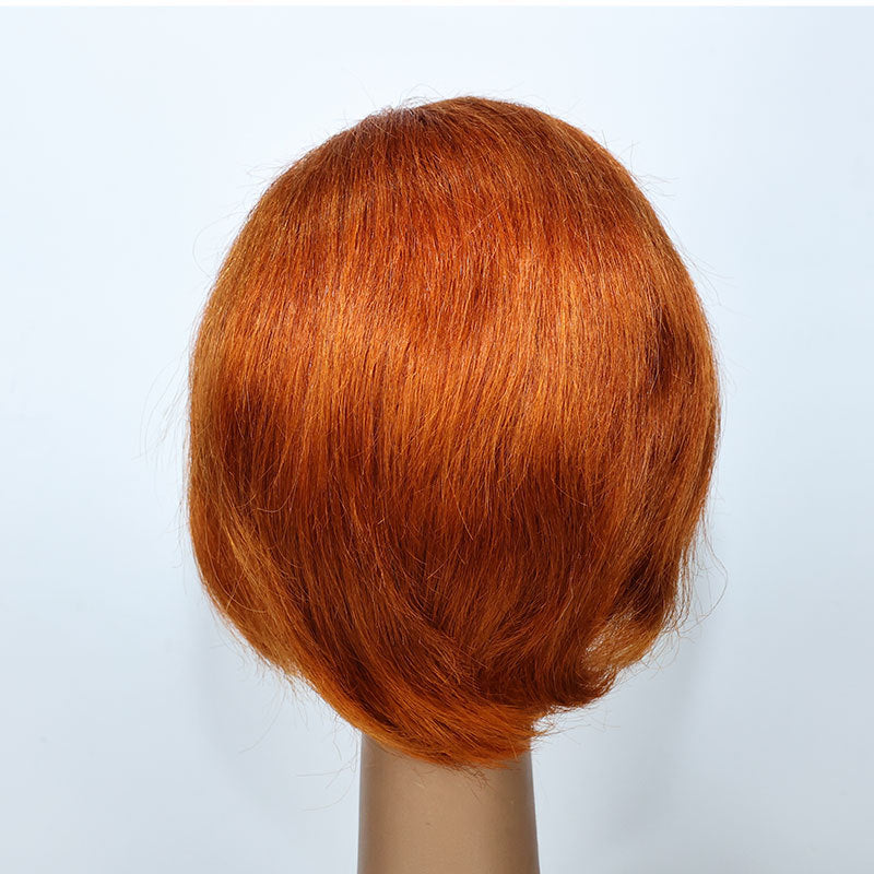 Full Black Head Natural Realistic Short Big Scalp Person Real Hair Wig