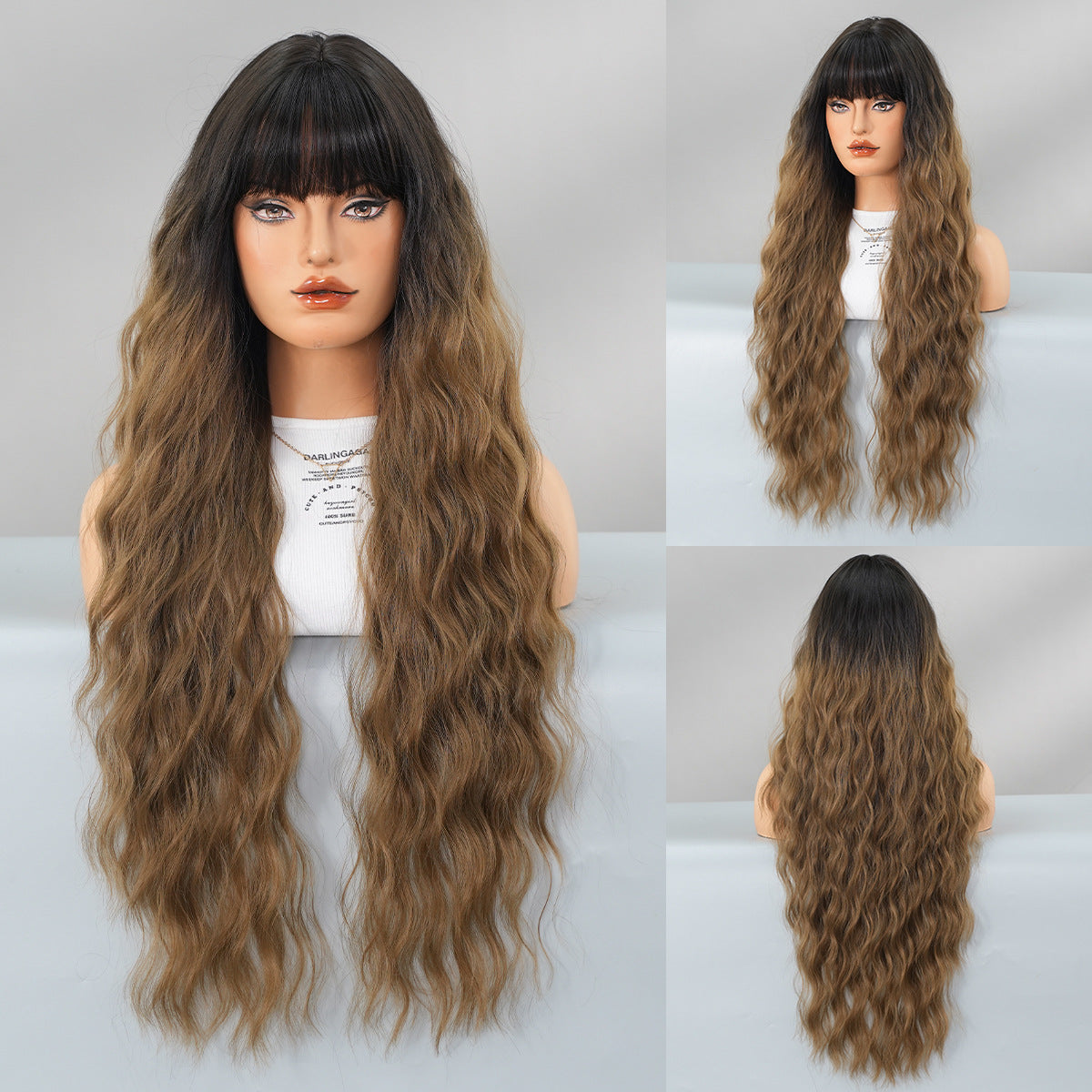 Water Wave Curly Hair Wavy Female Fiber Wig Long Curls