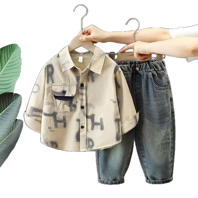 Shirt Casual Clothes Handsome Fried Street Fashion Children's Suit