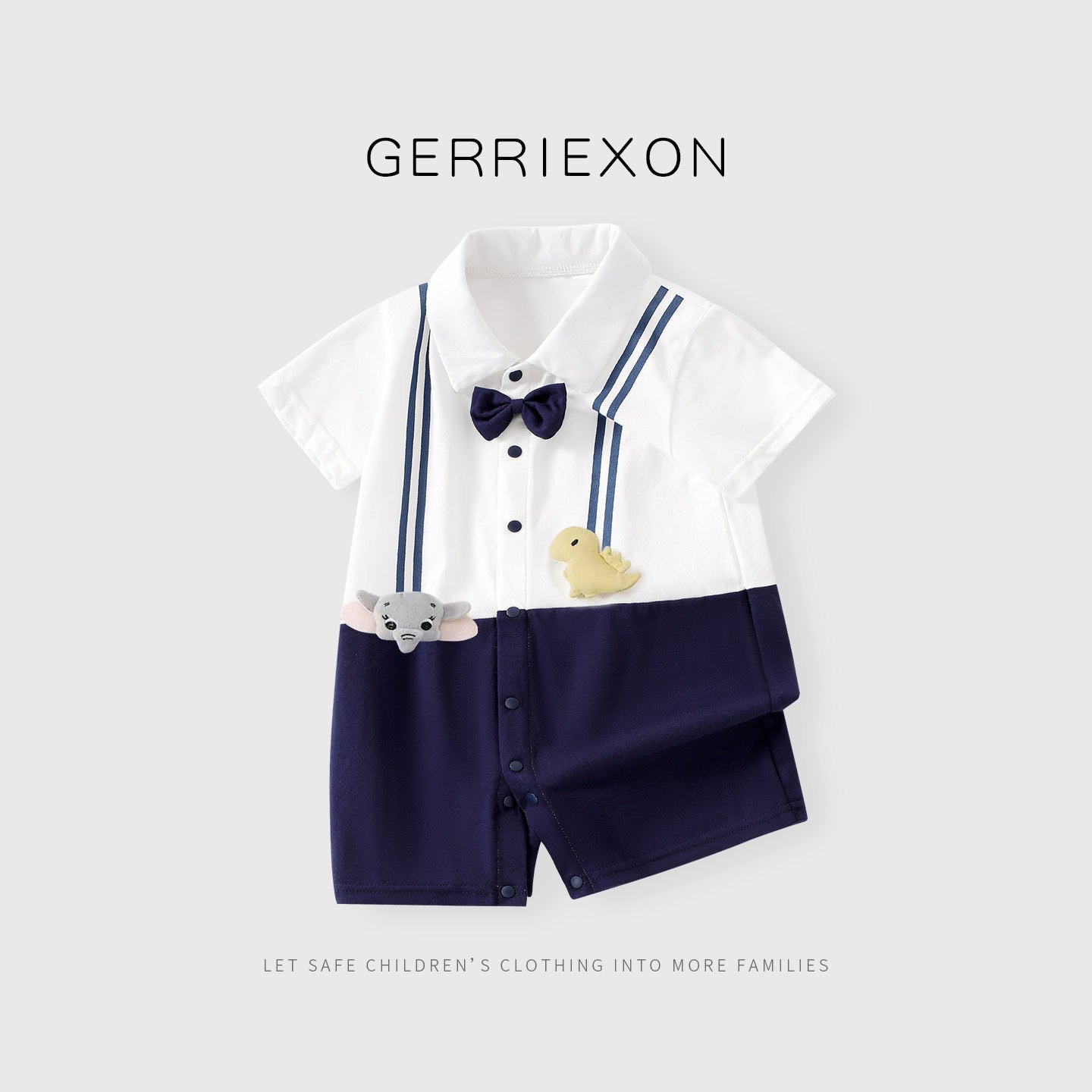 Sleeve Infant Bow Tie Cartoon Cute Jumpsuit, Climbing Suit