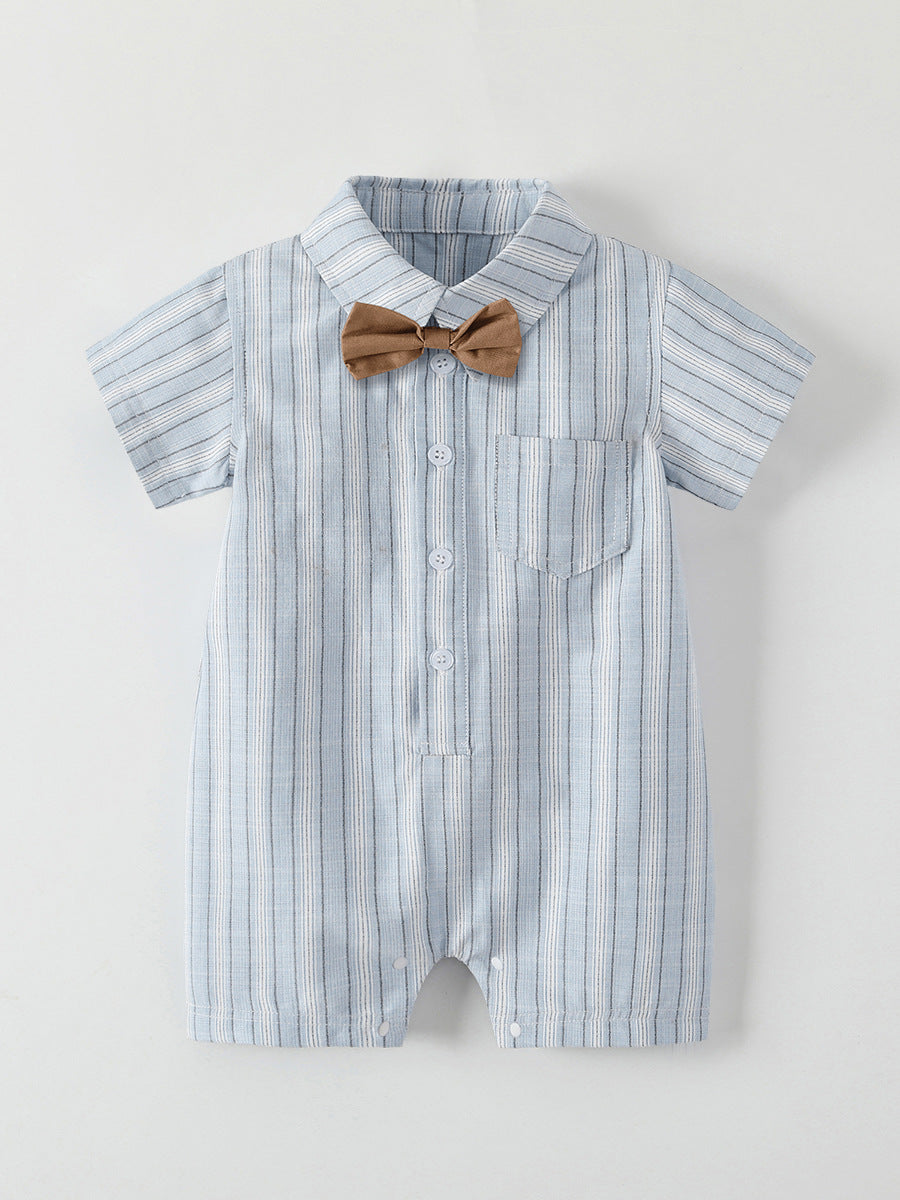 Men's Korean Style Gentleman Bow Tie Jumpsuit Thin Jumpsuit, Climbing Suit