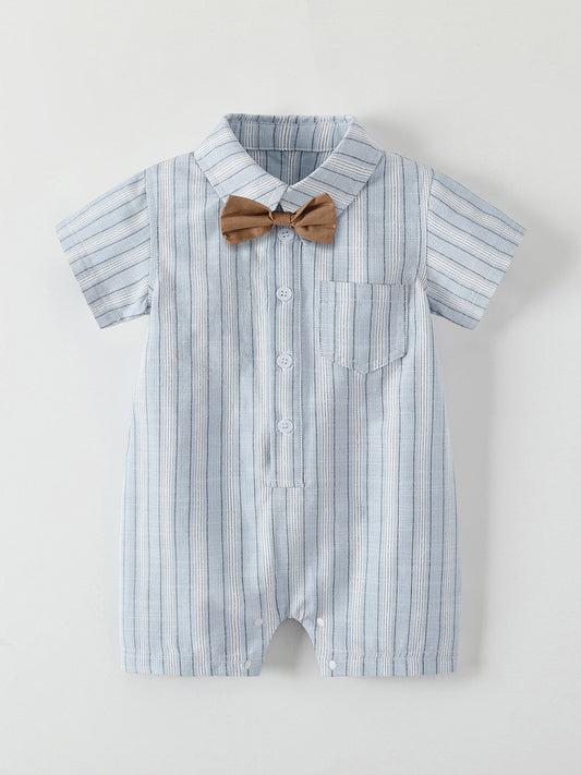 Men's Korean Style Gentleman Bow Tie Jumpsuit Thin Jumpsuit, Climbing Suit
