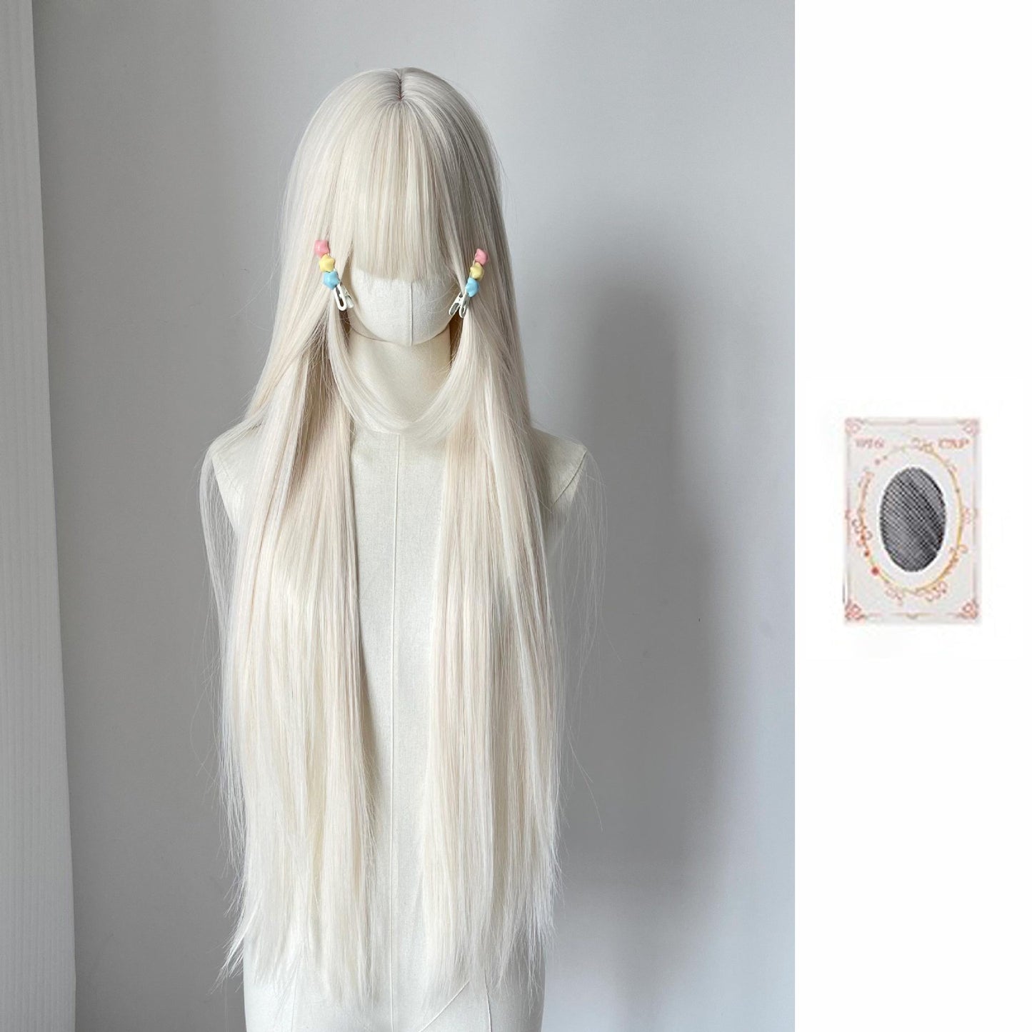 White Feather Dream Female Hair Milky Cm Natural Universal Top Long Straight Wig