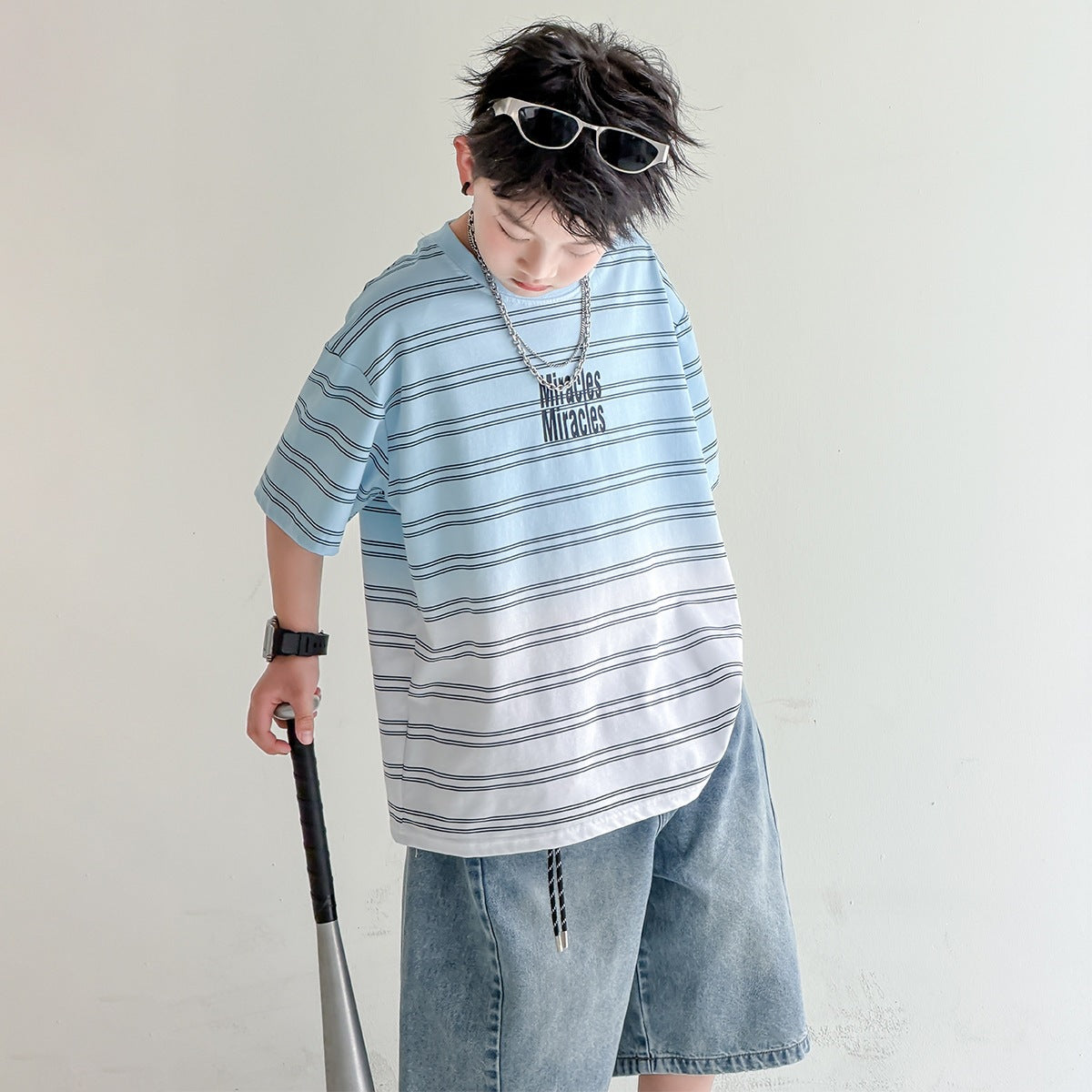 Children's Clothing Boy's Short-sleeved Summer Clothes Medium Big Boys Cotton Children's T-shirt