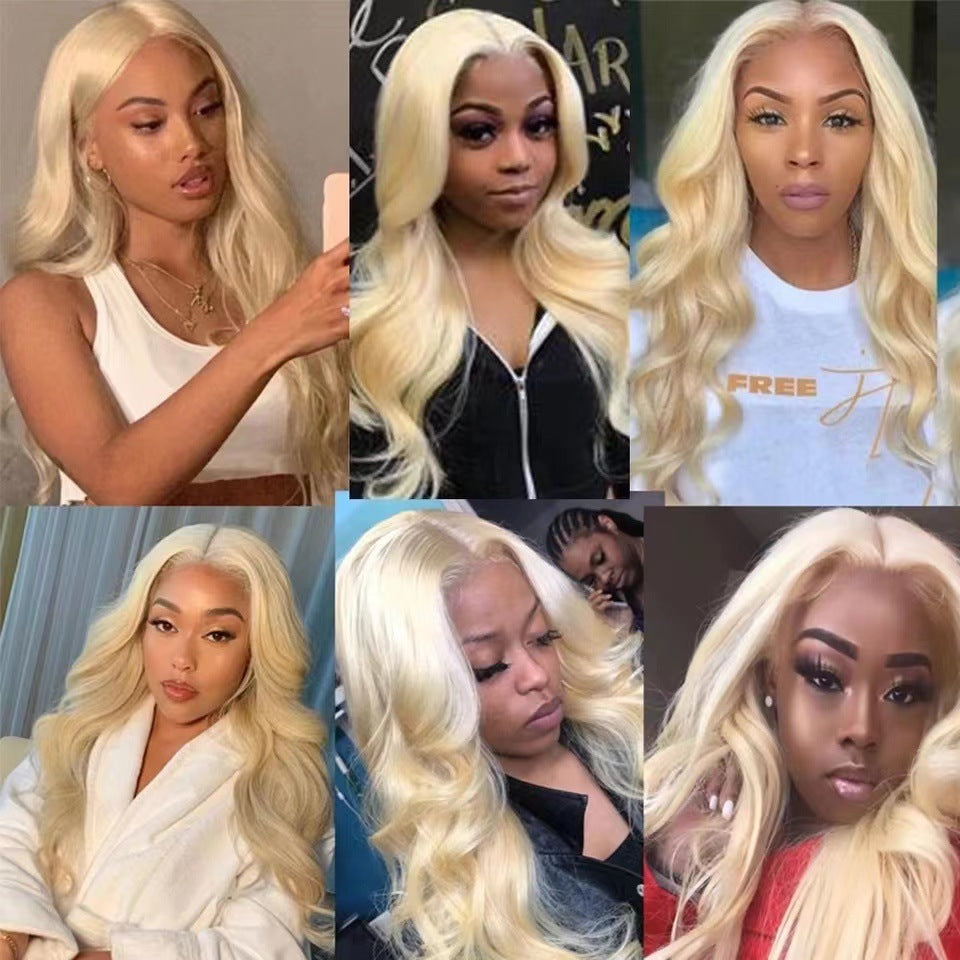 Gold Medium Large Wave Curly Synthetic Wigs Fashion Wig Long Curls