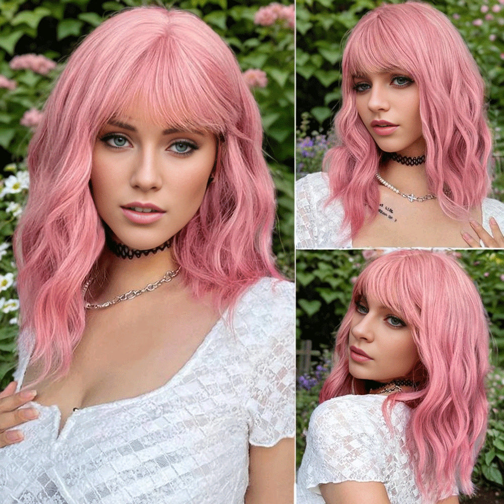 Durable Festival Female Water Ripple Fluffy Wig Short Curly Hair