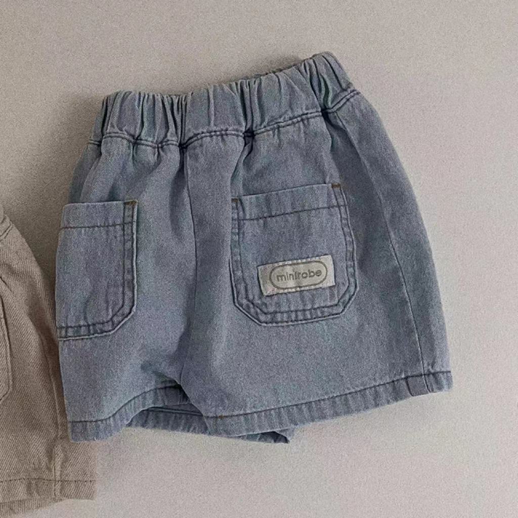 Children's Clothing Korean Letters Summer Cotton Thin Jeans Retro Shorts Toddler Children's Pants