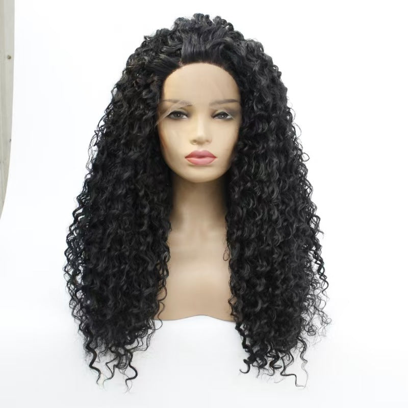 Lace Chemical Fiber Half Hand Crocheting Wig Long Curls