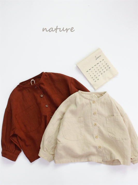 Children's Color Cardigan Spring Korean Style Tone Long Sleeve Thin Tops Children's Shirt