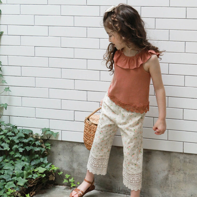 Children's Summer Strawberry Shan Clothing Floral Flower Children's Pants