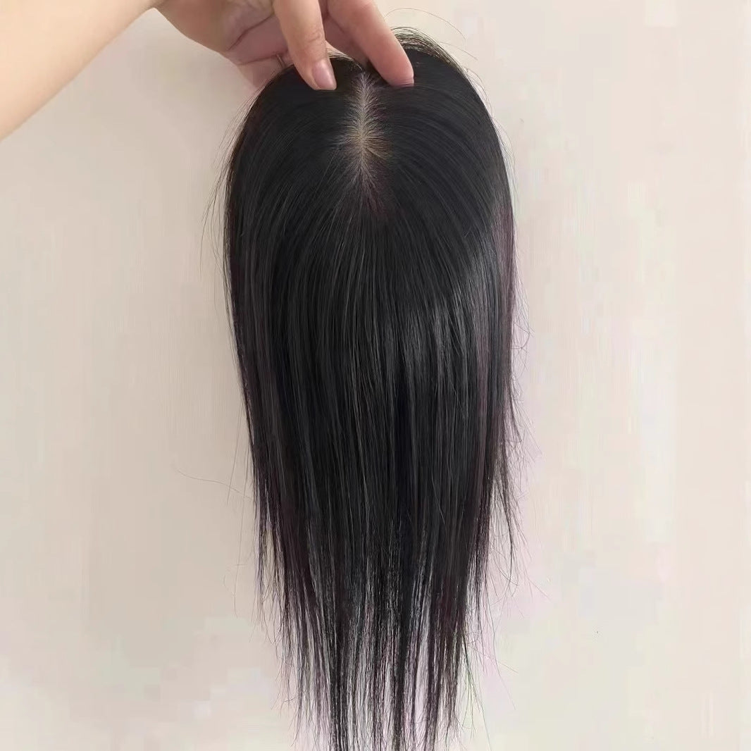 Women's Real Hair Hand-woven Double-handed Needle Top Fluffy Cover Wig