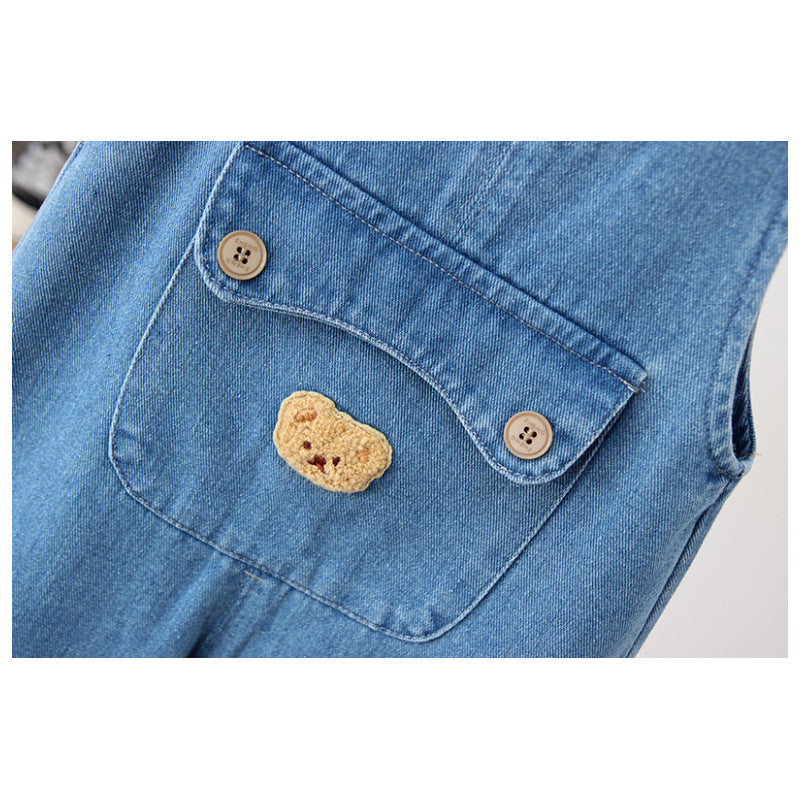 Children's Clothing Overalls Korean Cartoon Boys Denim Children's Pants