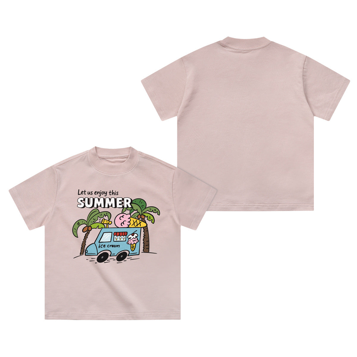 Children's Older Summer Print Cotton Clothes Heavy Short Sleeve Tops Children's T-shirt