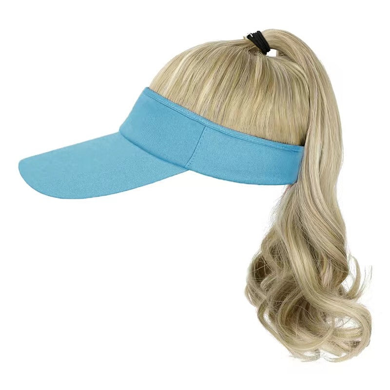 Personality Horse Tail Wavy Roll Pink Wig Ponytail