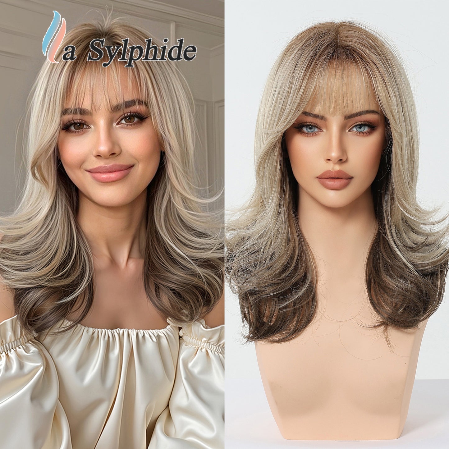 Seamless Artificial Outer Roll Full Top Mid-length Wig Short Curly Hair