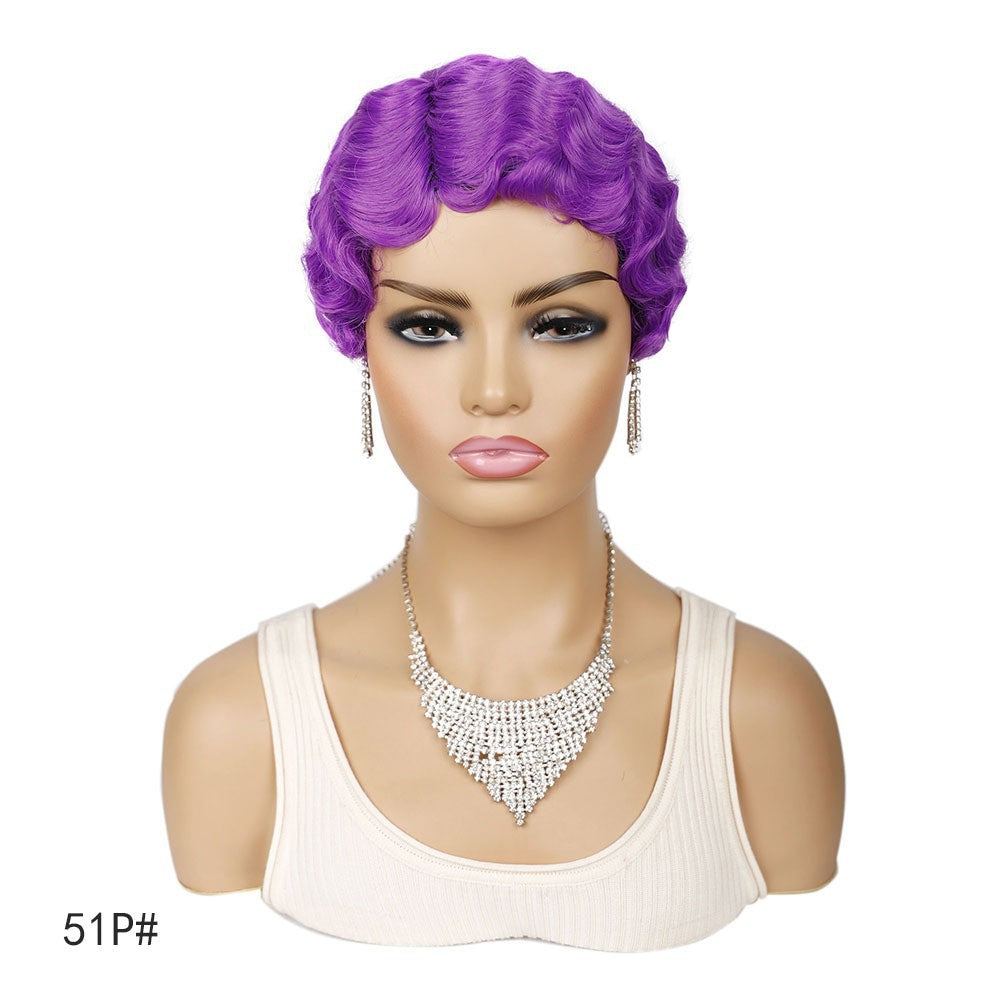 Head Cover Water Wave Synthetic Wigs Wig Short Curly Hair