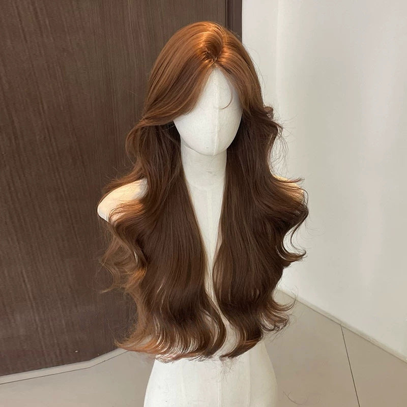 Women's Warm Brown With Medium Wave Everyday Wig Long Curls