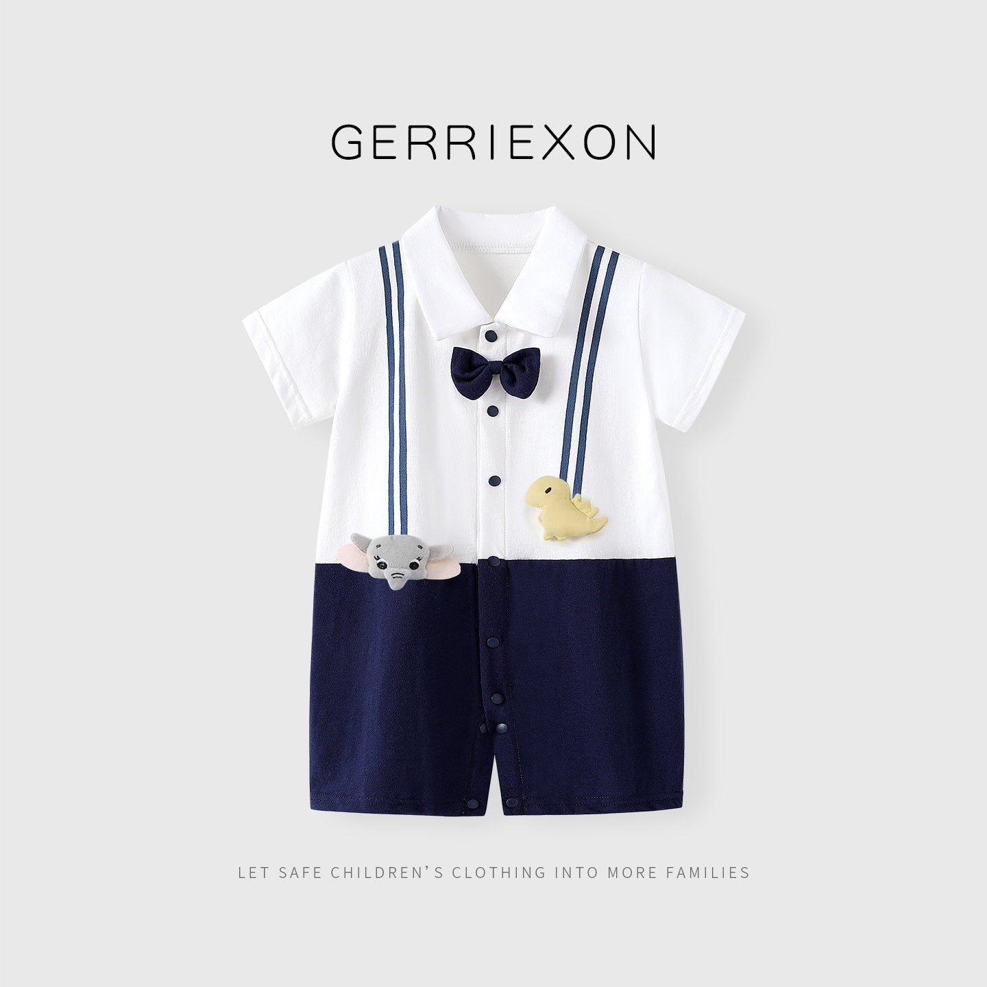 Sleeve Infant Bow Tie Cartoon Cute Jumpsuit, Climbing Suit