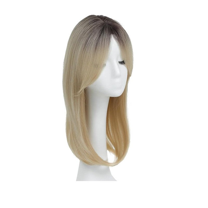 Head Leather Inner Buckle Medium Short Wig
