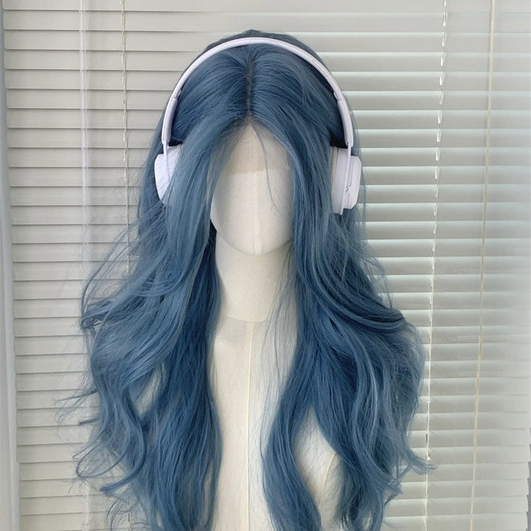 Misty Blue Clear Cold Atmosphere Long Other Wig