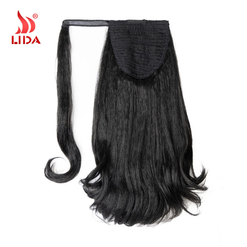 Trendy Fiber Ponytail Hairpiece Clip Suit Long Straight Wig