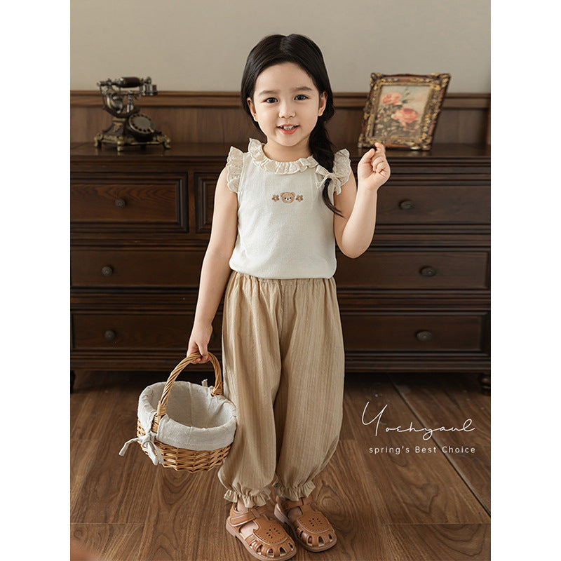 Mori Style Rabbit Lantern Summer Childlike Cute Jacquard Casual Children's Pants