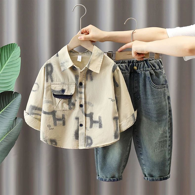 Shirt Casual Clothes Handsome Fried Street Fashion Children's Suit