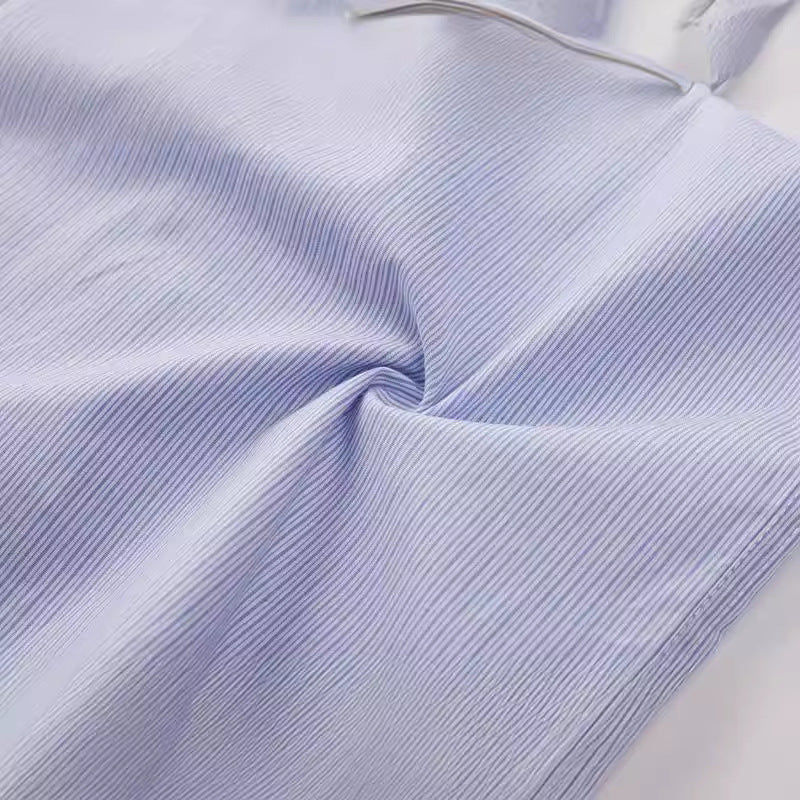 Children's Primary Secondary School Uniform Long-sleeved Cotton British College Style Blue Children's Shirt