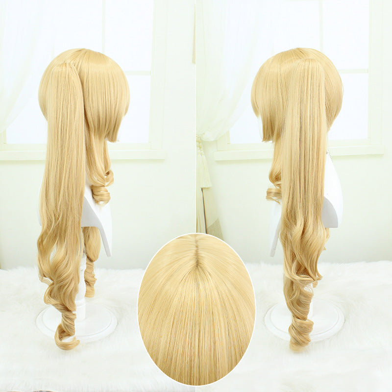 Real Red Honey Color Fiber Roman Curly Cos Wig