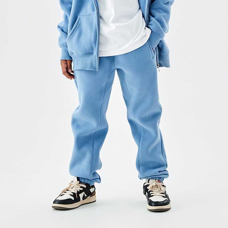 Children's Clothing Gray Series Veet Boys Fashion Thick Children's Pants