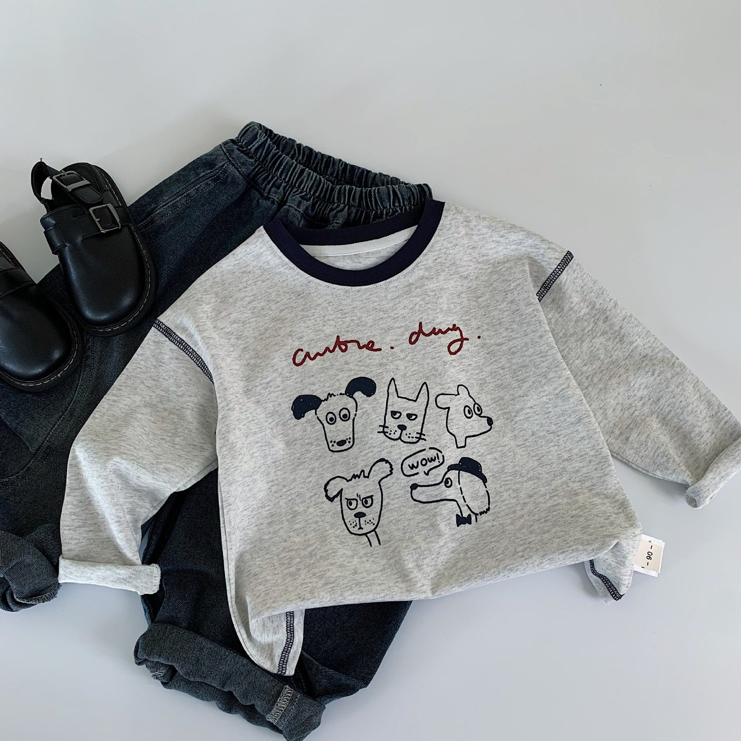 Women's & Men's Korean Style Spring Clothing Long-sleeved Shirt Children's T-shirt