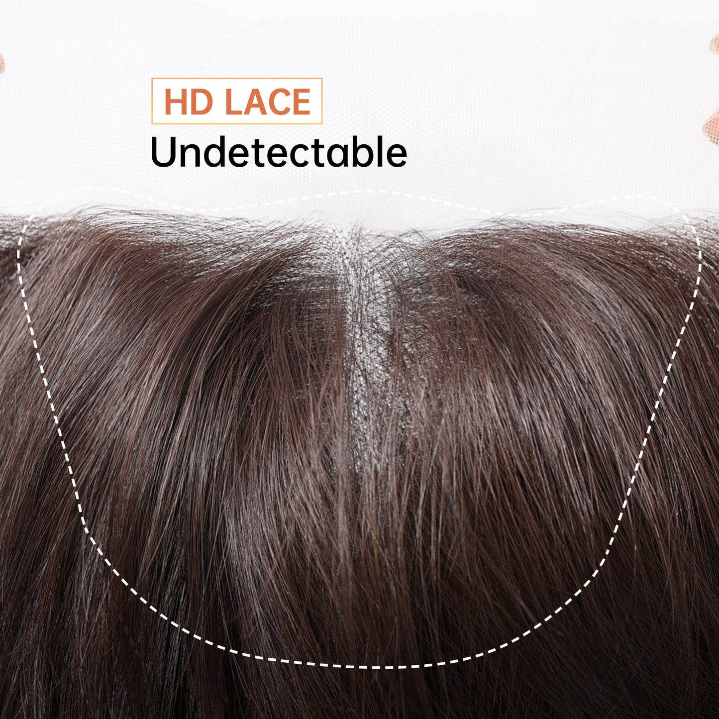 Area Lace Dark Brown Natural Realistic Matte Wig Short Straight Hair