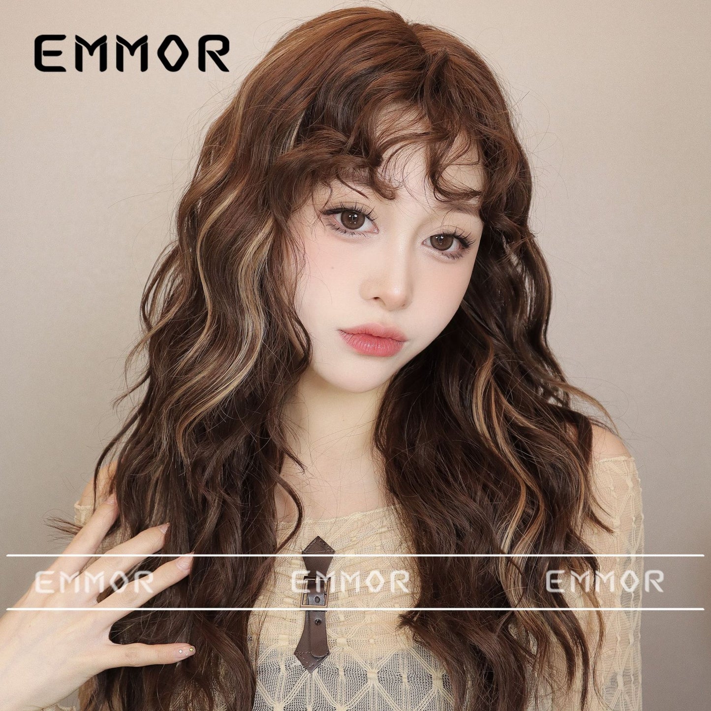 Women's Wool Small Curly Bangs Light Idle Style Wig Long Curls