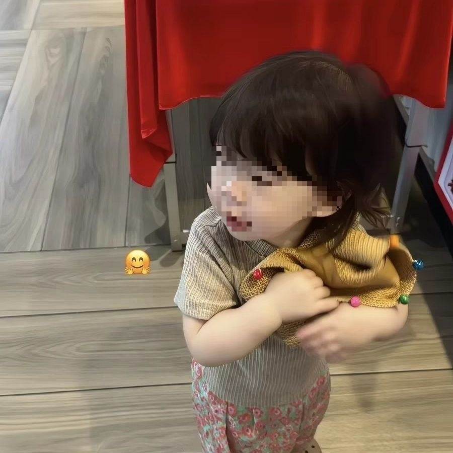 Korean Style Floral Pants Gray Fashion Short Sleeve Two-piece Wide Children's Suit