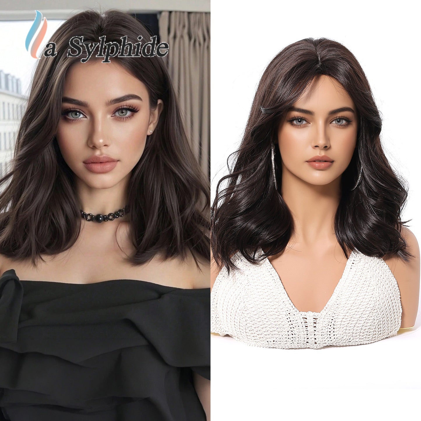 Female High Skull Top Fiber Rose Net Daily Wig Short Curly Hair