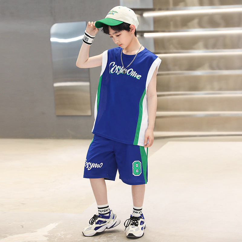 Vest Sports Two-piece Quick Drying Clothes Sleeveless Basketball Wear Children's Suit
