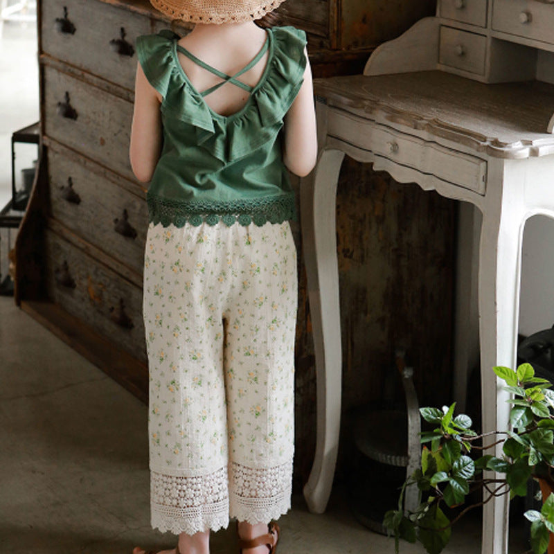Children's Summer Strawberry Shan Clothing Floral Flower Children's Pants