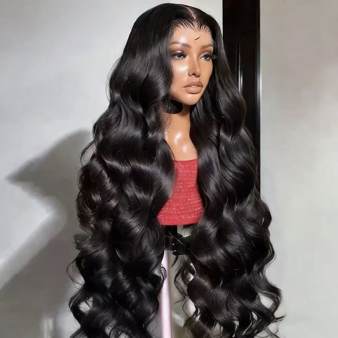 African Black Curly Hair Fashion Lady Natural Wig Long Curls