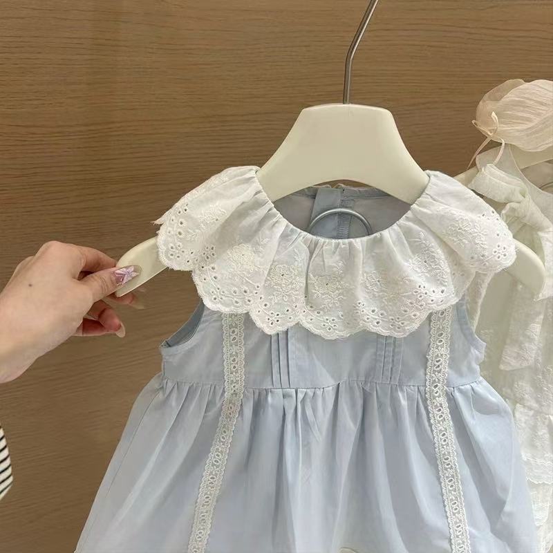 Sleeveless Lace Collar One-piece Dress Fashionable Vest Princess Style Triangle Jumpsuit, Climbing Suit