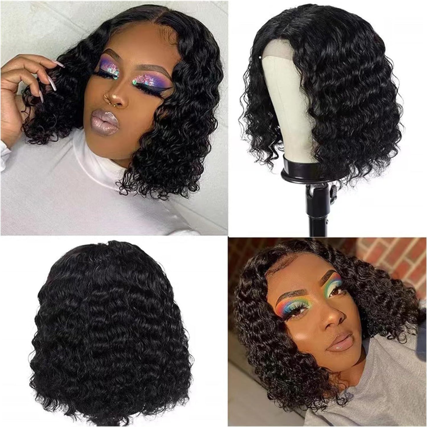 Volume Front Lace African Head Cover Fluffy Wig Long Curls