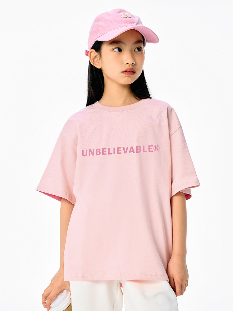 Children's Boys American High Street Short-sleeved Medium Big Casual Cotton Top Children's T-shirt