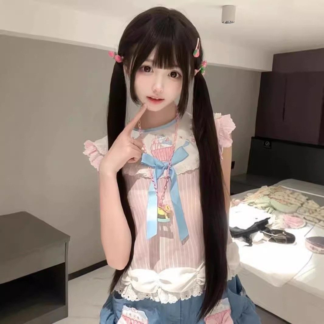 Fluffy Full Top Natural Seamless Young Long Straight Wig