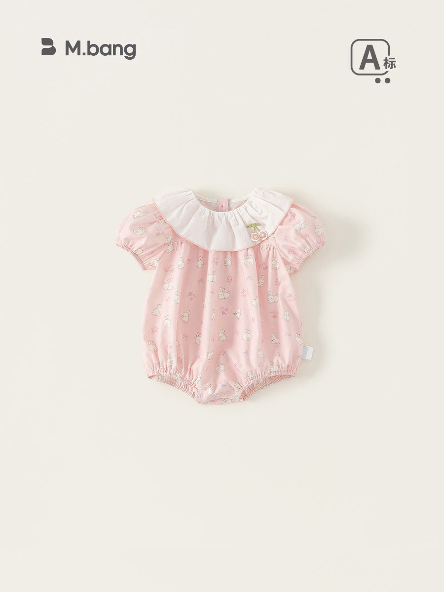 Full Printed Triangle Rompers Born Cherry Jumpsuit, Climbing Suit